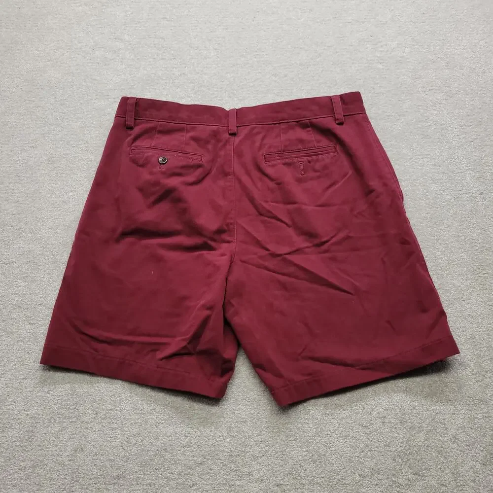 Banana Republic Mens Size 34 Burgundy Chino Shorts Flat Front Casual